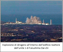 Esplosione di idrogeno all’interno dell’edificio reattore dell’unità 1 di Fukushima Dai-chi